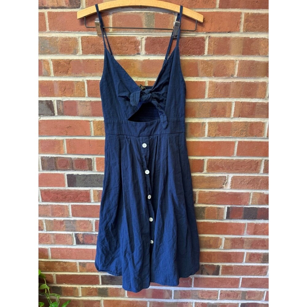 Fancyinn Navy Blue Spaghetti-Strap Dress